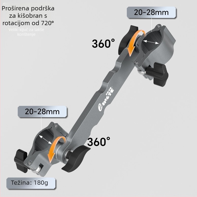 Lingte skup dodatne opreme za ribarsku stolicu od aluminijskog legura — Turret Base, Umbrella Light, Bait Tray, Fish Guard; Europski stil, univerzalni set; Podrijetlo: Kina
