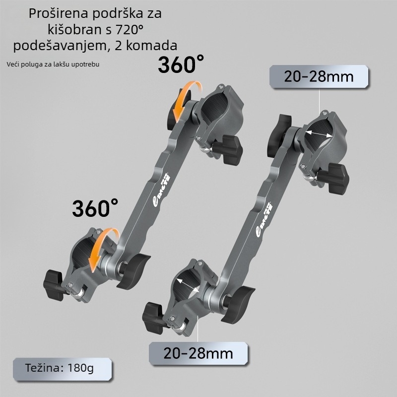 Lingte skup dodatne opreme za ribarsku stolicu od aluminijskog legura — Turret Base, Umbrella Light, Bait Tray, Fish Guard; Europski stil, univerzalni set; Podrijetlo: Kina