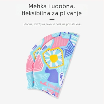 Yingfa silikonska kapa za plivanje s otiskom - vodootporna, protuklizna, za odrasle