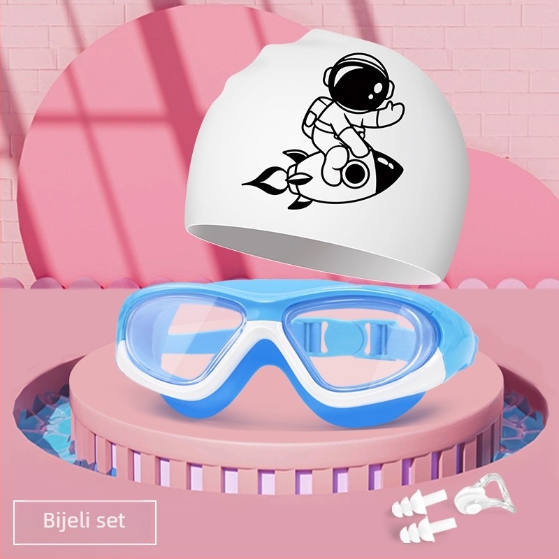 HAIZID dječja silikonska kapa za plivanje s cartoon uzorkom, vodootporna i protuklizna, zaštita za uši, udobna, za plivanje i vodene aktivnosti