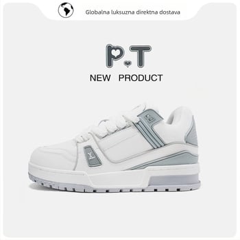 Ženske tenisice od kože s debelim gumijem potplatom, vezanje, PU uložak, zaobljen vrh, srednji ili niski gornji dio, prozračne i protuklizne