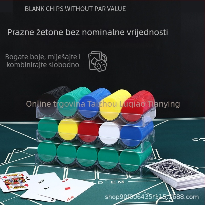 Čipovi za šah i igre s kartama, ravni plastični diskovi, PS materijal, lasersko graviranje, bez nominalne vrijednosti, marka Born Good Hand