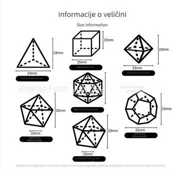 Kockice za društvene igre – prirodni kristalni dragulji, dvadesetostrane, kut pravog ugla, wowu