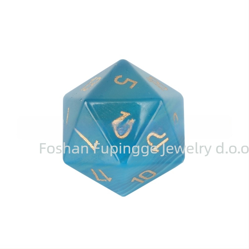 Kockice za društvene igre – prirodni kristalni dragulji, dvadesetostrane, kut pravog ugla, wowu