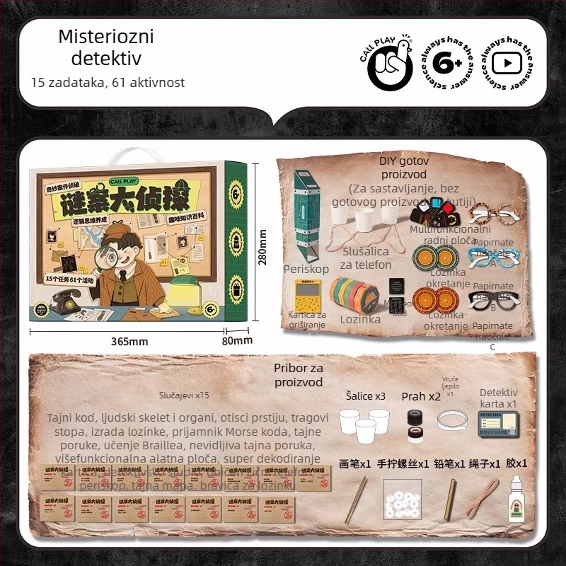 Detective Duck: Misterija – Družabna igra s papirnatim karticama za roditelje i djecu, razvoj logike i razmišljanja