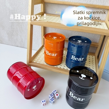 Čaša za kockice u obliku medvjedića, metalna, debelog dizajna, za bar i karaoke, set za piće, za uzrast 7–60