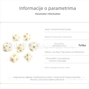 Kockice za stolne igre — marka Wowu, prirodni slonovača jade kamen, osmerokutna forma, pravokutni stil, prilagodba