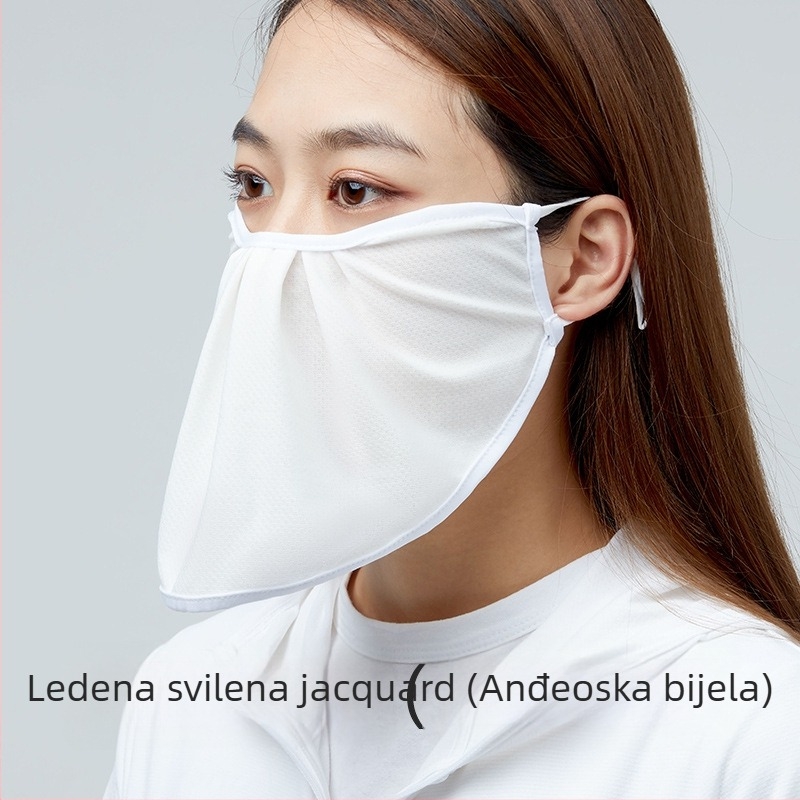 Maska za sunčevu zaštitu s velikim otvorom, Ice Silk Jacquard, cvjetni uzorak, UV zaštita, dizajn za uši