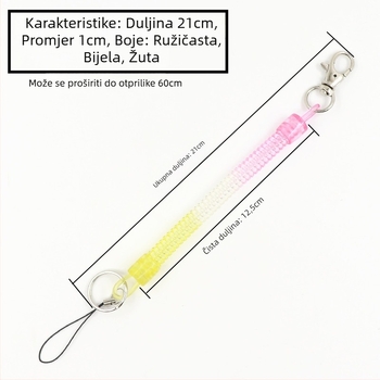 Kljucni lančić za mobitel s elastičnim užetom, sprječava gubitak, kreativni unisex dizajn, plastični materijal, japansko-korejski stil
