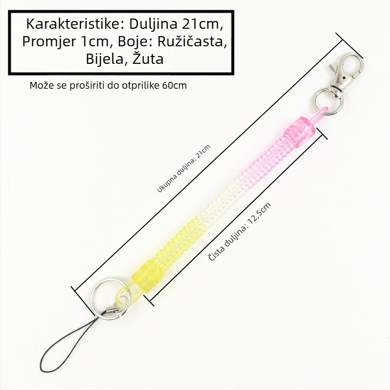 Kljucni lančić za mobitel s elastičnim užetom, sprječava gubitak, kreativni unisex dizajn, plastični materijal, japansko-korejski stil