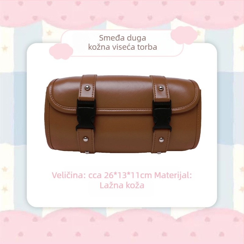 Set torbi za električno vozilo: stražnja vodootporna viseća torba i prednja mekana torba od umjetne kože, retro stil