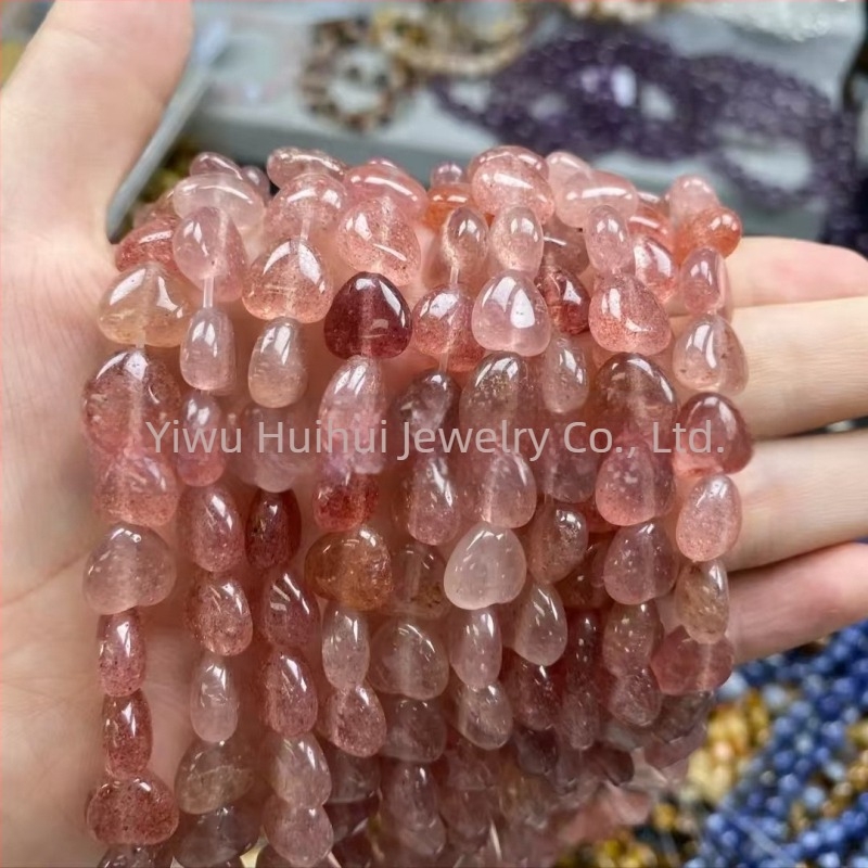 DIY perle za nakit – prirodni kamen, uzorak Ljubav, perle s ravnim otvorom, svjež i sladak stil
