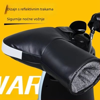 Kožne zimske rukavice za motocikle i trokolno električno vozilo s vjetrozaštitom na upravljaču, Wave Sound, odrasli, unisex