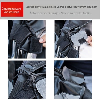 Kožne zimske rukavice za motocikle i trokolno električno vozilo s vjetrozaštitom na upravljaču, Wave Sound, odrasli, unisex