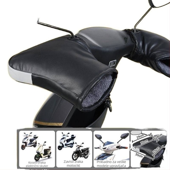 Kožne zimske rukavice za motocikle i trokolno električno vozilo s vjetrozaštitom na upravljaču, Wave Sound, odrasli, unisex