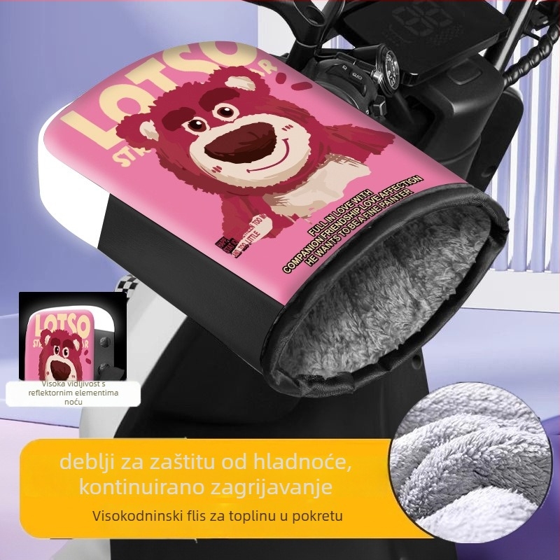 Langcheng zimske navlake za ručice upravljača električnih vozila i rukavice s fleece podstavom, unisex, vodootporne