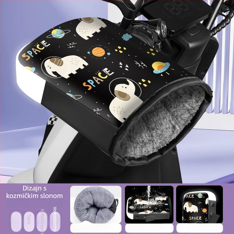 Langcheng zimske navlake za ručice upravljača električnih vozila i rukavice s fleece podstavom, unisex, vodootporne