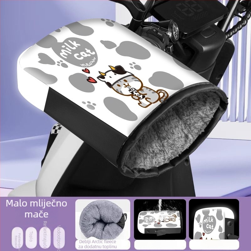 Langcheng zimske navlake za ručice upravljača električnih vozila i rukavice s fleece podstavom, unisex, vodootporne