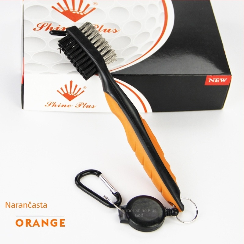 Četka za golf lopte, dvostruka nylon četka za čišćenje, mogućnost ispisa logotipa i prilagodbe, golf dodaci