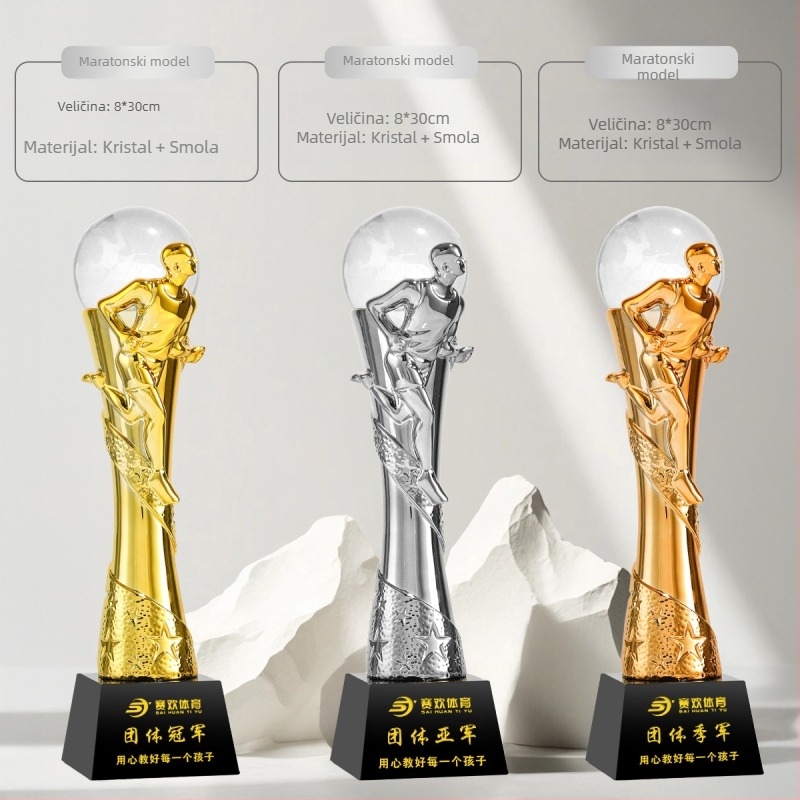 Sportski trofej – smola, prilagodljiv logo, brend Shadow Crystal Fantasy Dust, idealno za nagrade, poslovne poklone i dekoraciju