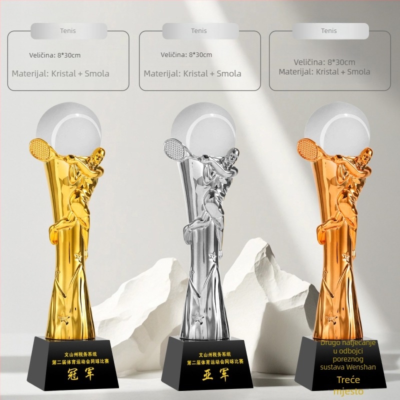 Sportski trofej – smola, prilagodljiv logo, brend Shadow Crystal Fantasy Dust, idealno za nagrade, poslovne poklone i dekoraciju