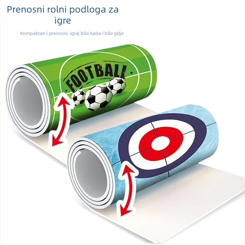 Obrazovna stolna igra — nogomet na stolu, bowling i curling, plastična konstrukcija, interakcija roditelj-dijete, za djecu od 4 do 14 godina