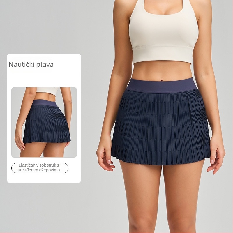 Fitness suknja s plisom, marka YOGA PARADISE, jesen 2025, sastav: 75% najlon, 25% spandeks