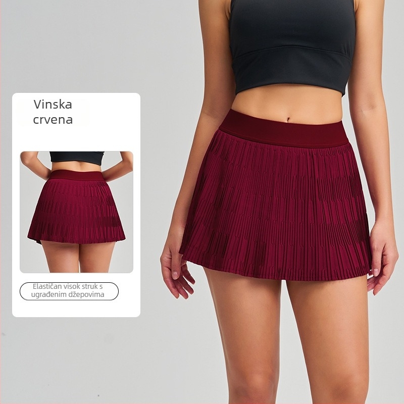 Fitness suknja s plisom, marka YOGA PARADISE, jesen 2025, sastav: 75% najlon, 25% spandeks