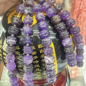 Perle - prirodni kamen, drum perle s totemskim uzorkom, modni stil, Xi Cui marka, rezanje, brušenje i poliranje