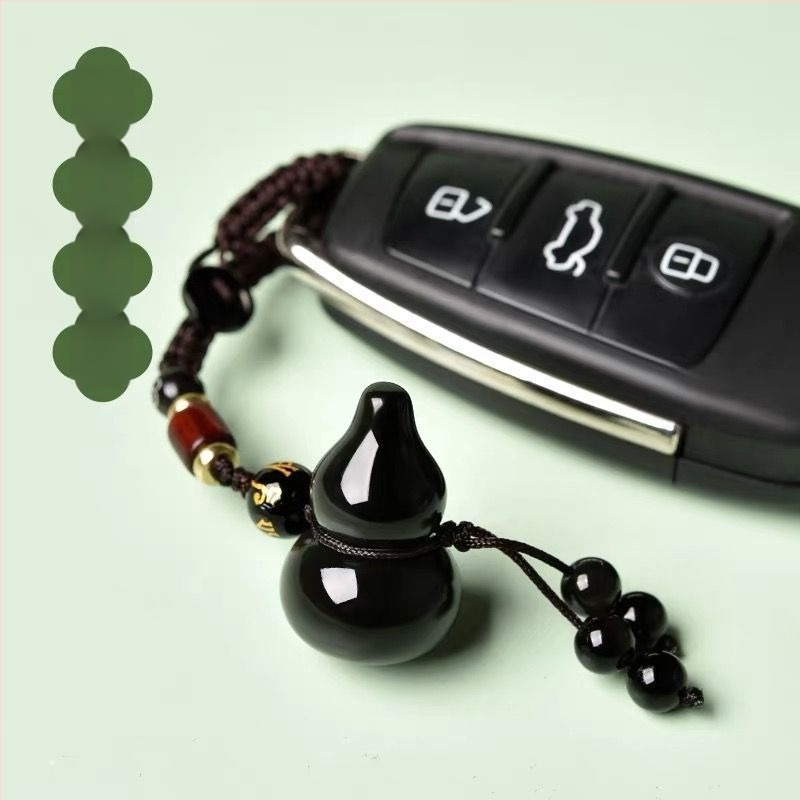 Ogrlica od obsidijana s privjeskom u obliku tikve, polirani završetak, podrijetlo Guangzhou, svjež i šik stil