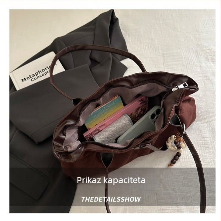 Yicai Socialite PU bucket bag za poslovno putovanje, horizontalni kvadratni oblik, zip
