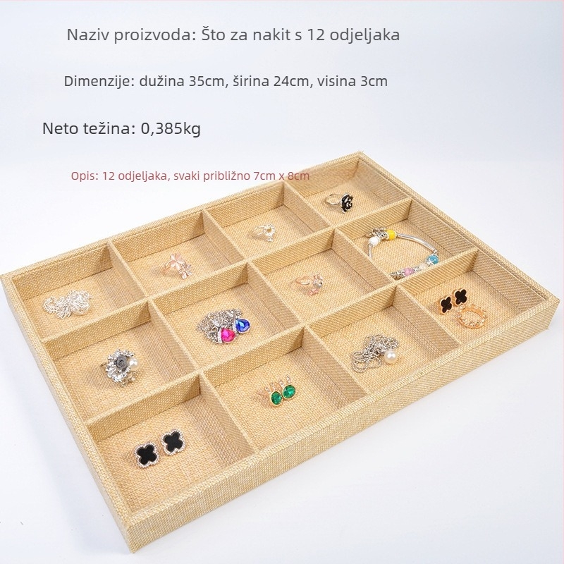 Držač za izlaganje prstena i nakita — ABS, baršunasta unutrašnjost, jednovrstna konstrukcija, vrhunski dizajn, šavovi spajanja