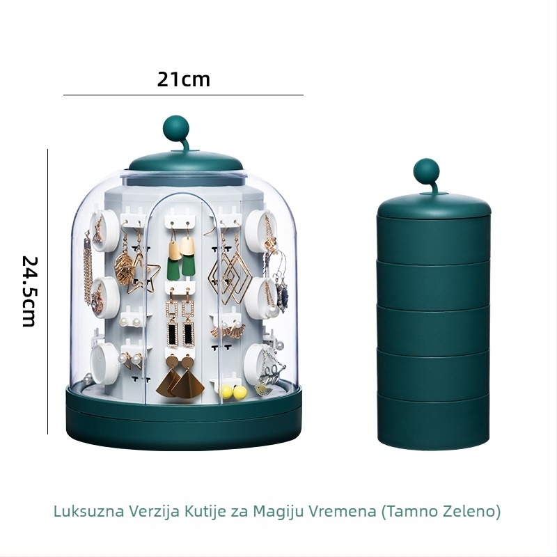 3-etažna kutija za prikaz nakita za stolnu upotrebu – plastična, otporna na prašinu, velika kapaciteta