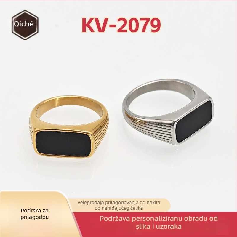 Vintage geometrijski prsten od 316L nehrđajućeg čelika KV-2079 za žene