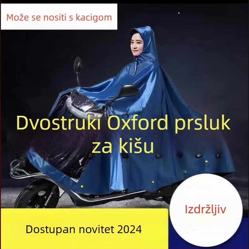 Visokokvalitetni kišni pončo od Oxford materijala za električne bicikle i motocikle, odrasli, za jednog ili dvoje vozača