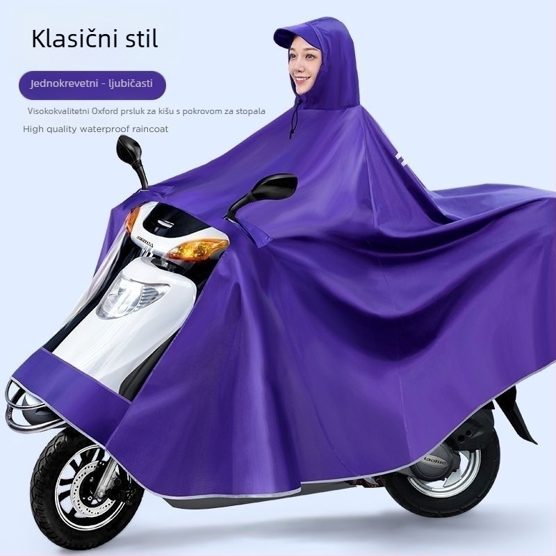 Visokokvalitetni kišni pončo od Oxford materijala za električne bicikle i motocikle, odrasli, za jednog ili dvoje vozača