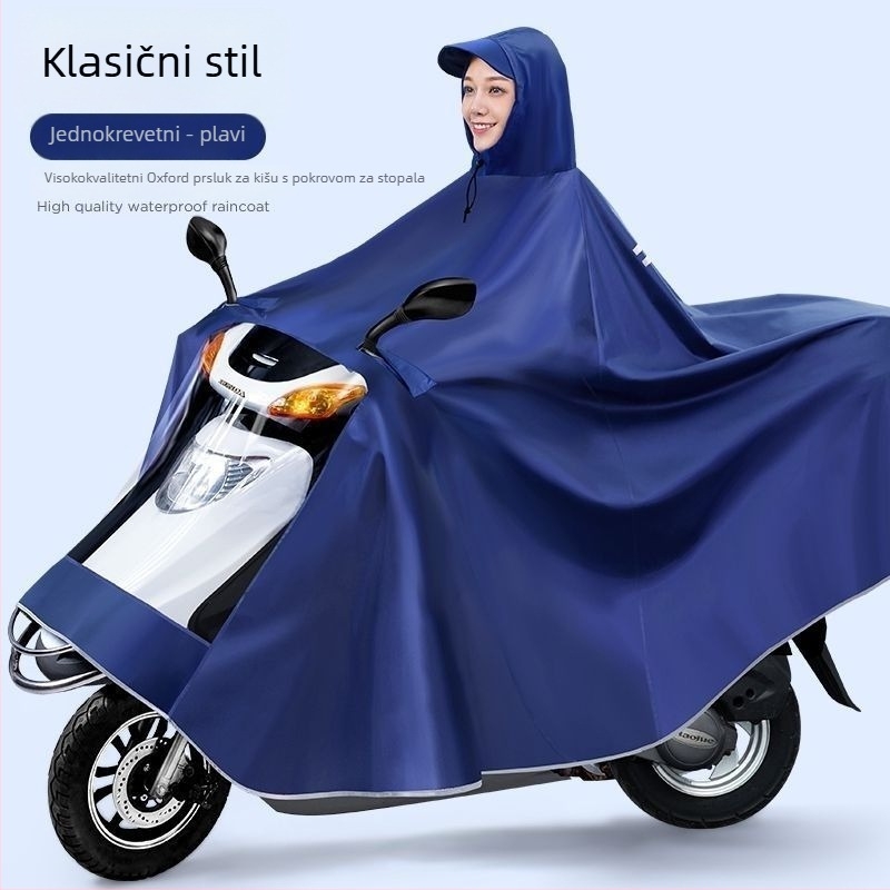 Visokokvalitetni kišni pončo od Oxford materijala za električne bicikle i motocikle, odrasli, za jednog ili dvoje vozača