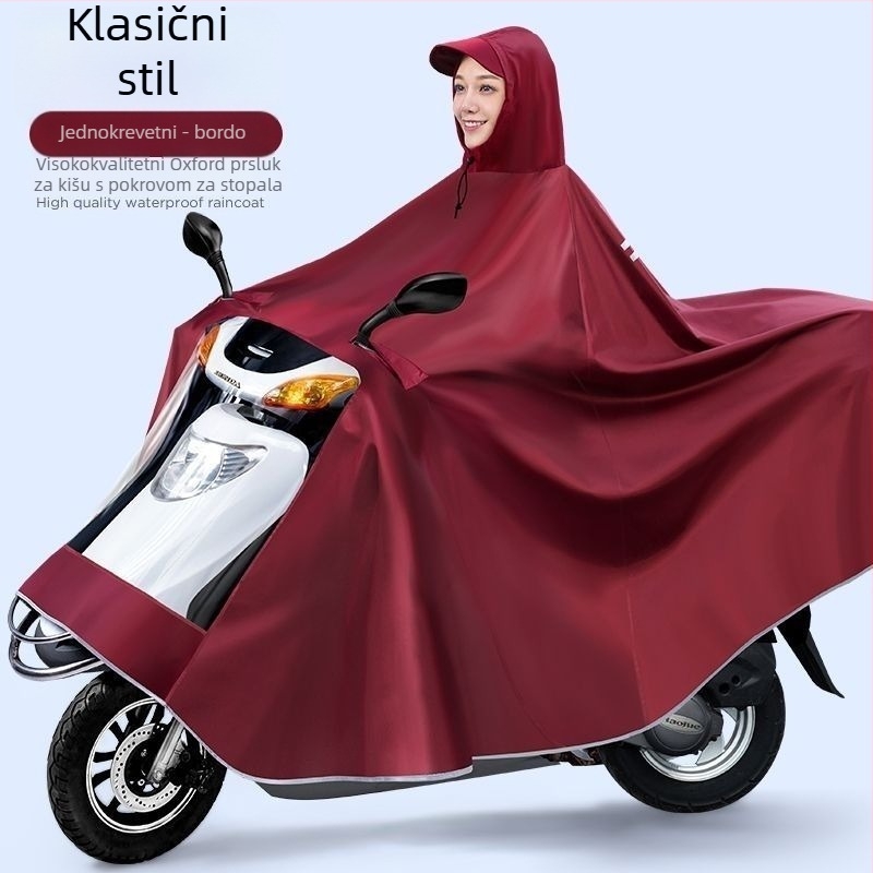 Visokokvalitetni kišni pončo od Oxford materijala za električne bicikle i motocikle, odrasli, za jednog ili dvoje vozača