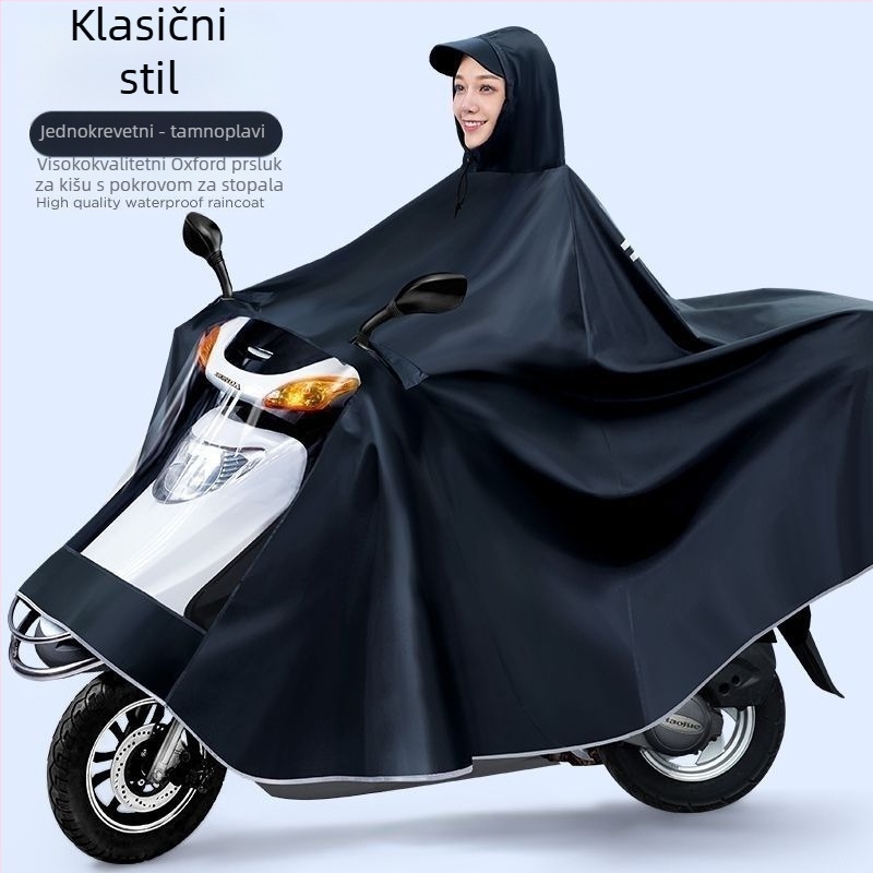 Visokokvalitetni kišni pončo od Oxford materijala za električne bicikle i motocikle, odrasli, za jednog ili dvoje vozača