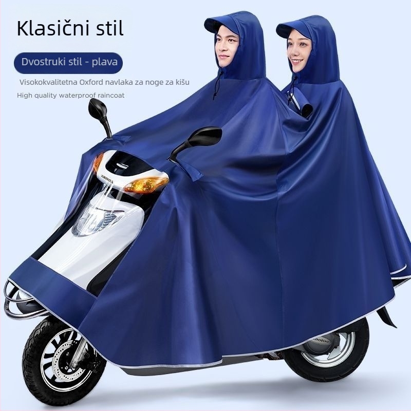 Visokokvalitetni kišni pončo od Oxford materijala za električne bicikle i motocikle, odrasli, za jednog ili dvoje vozača