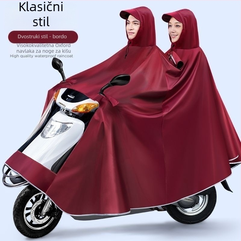 Visokokvalitetni kišni pončo od Oxford materijala za električne bicikle i motocikle, odrasli, za jednog ili dvoje vozača