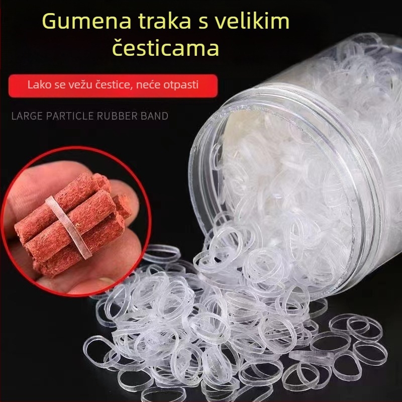 Gumene trake za ribolov: trake s crvenim crvićima u staklenkama, trake s velikim česticama, ručno vezane velike trake za opremu za ribolov