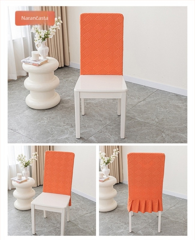 Set navlaka za naslon i sjedalo stolca s jacquard kariranim uzorkom, nordijski stil, protuklizno