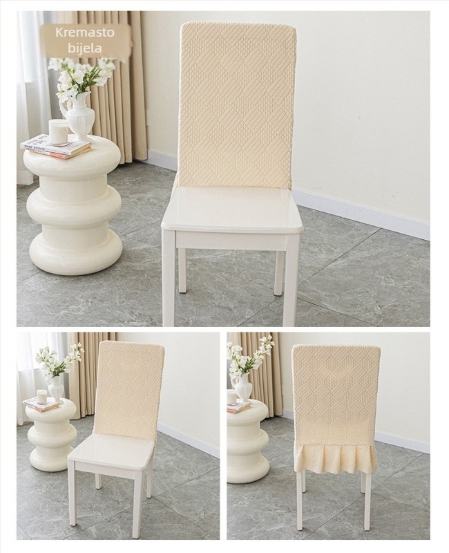 Set navlaka za naslon i sjedalo stolca s jacquard kariranim uzorkom, nordijski stil, protuklizno