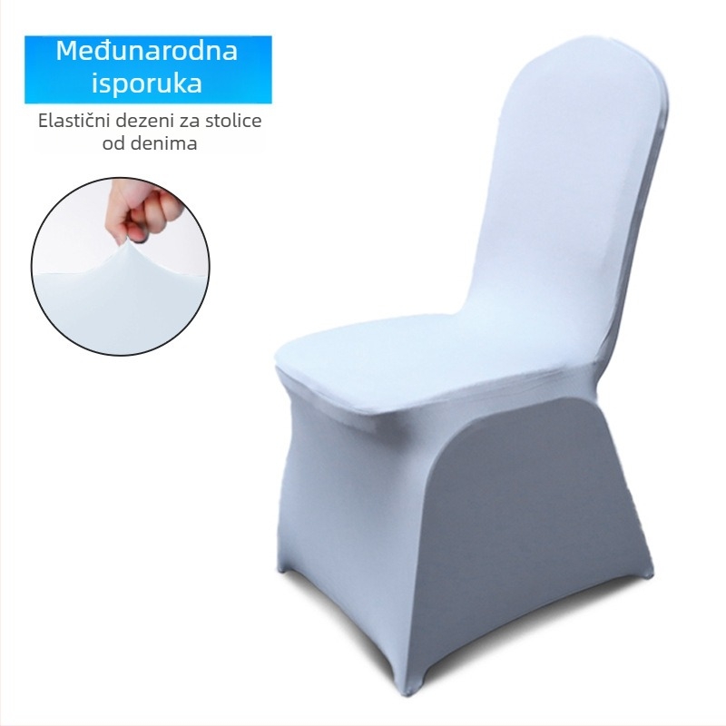 Navlaka za stolicu – jednodijelna, elastična; vjenčani stil; namijenjeno hotelima; materijal: 97% poliester, 3% spandeks