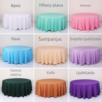 Wanhe kružni stolnjak, jednobojna tkanina, hotelski stil, za konferencijsku dvoranu