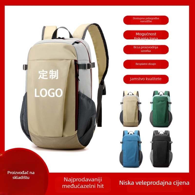 Unisex nylon ruksak za planinarenje, hodanje i jahanje — jednobojni uzorak, poliester podstava, nosivi sustav s zračnim jastukom