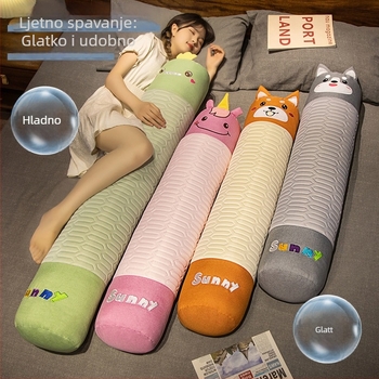 Cilindrični jastuk za bočno spavanje, plišna navlaka, PP pamuk punjenje, uzorak slatkih životinja, izvezen i šiveni materijali, crtić stil