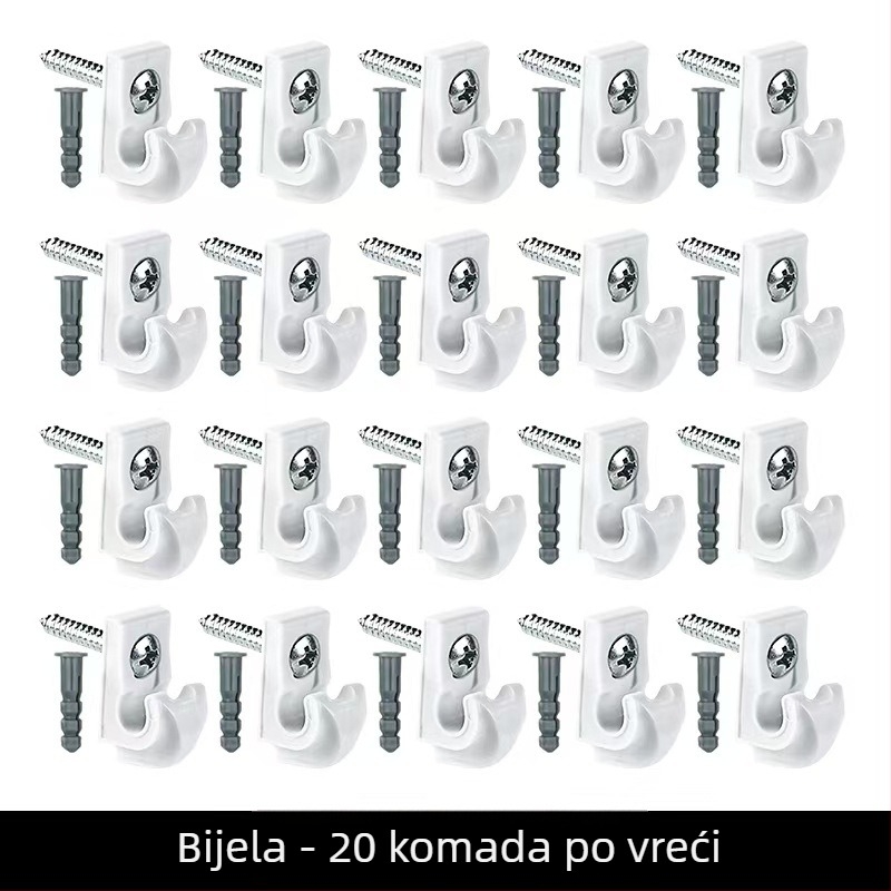 ABS materijal, vijčani konus za svjetlosne nizove i viseće košare za biljke; jednostavna, moderna minimalistička kuka, nosivost 2 kg