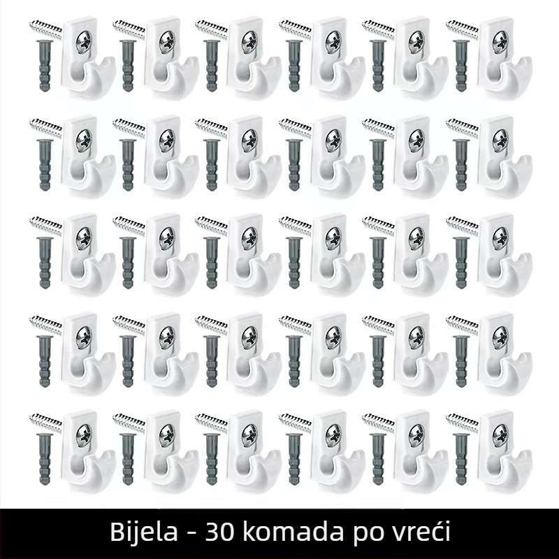 ABS materijal, vijčani konus za svjetlosne nizove i viseće košare za biljke; jednostavna, moderna minimalistička kuka, nosivost 2 kg